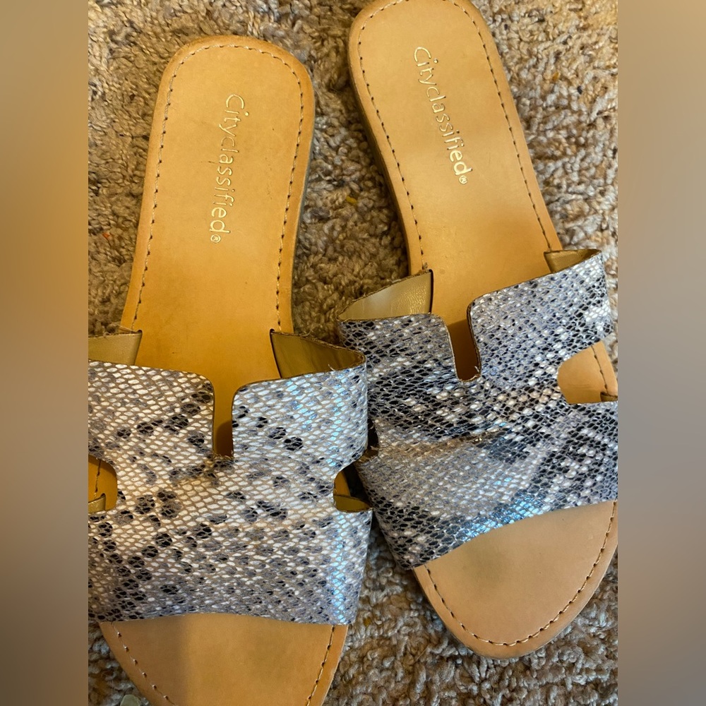 Snake skin sandals